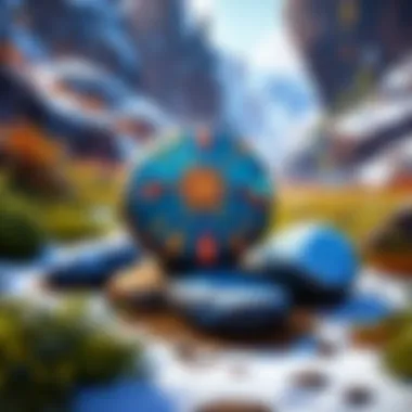 A vibrant in-game landscape featuring Shaman Stones