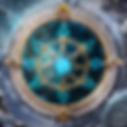 A mystical summoning circle with arcane symbols glowing