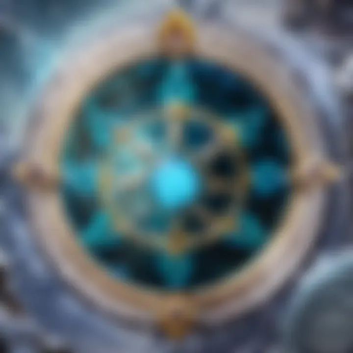 A mystical summoning circle with arcane symbols glowing