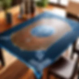 Elegant dining table adorned with a stylish table protector.