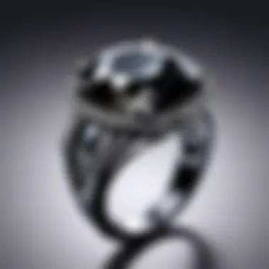 Modern Black Diamond Ring with Sleek Minimalist Setting