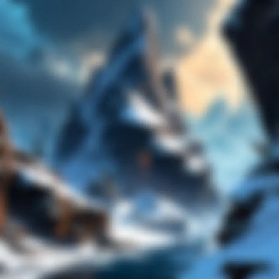 An intricate concept art showcasing a fantasy landscape from a Blizzard game.