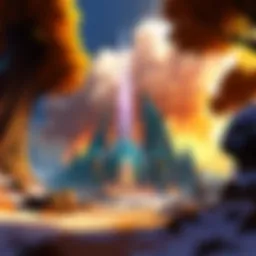 A panoramic view of Outland showcasing its unique landscapes