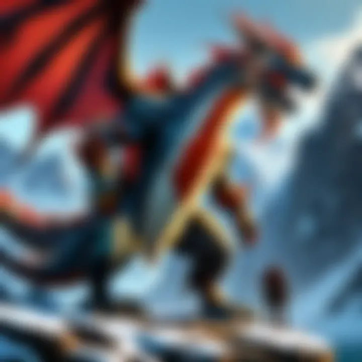 A group of adventurers engaged in a puzzle challenge in a vibrant fantasy setting