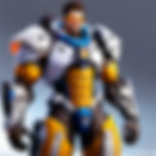 Heroic stance of a legendary character from Overwatch
