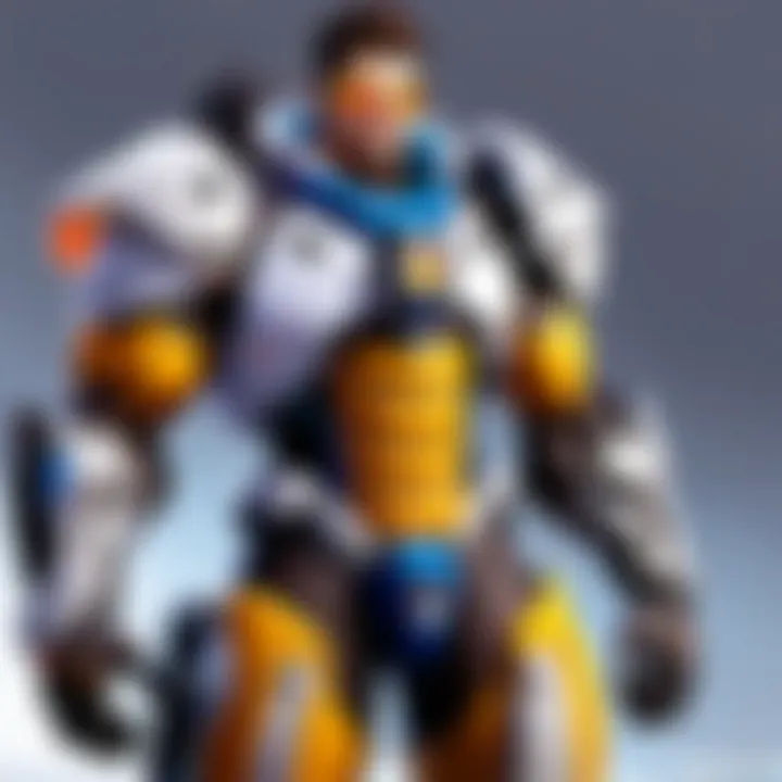 Heroic stance of a legendary character from Overwatch