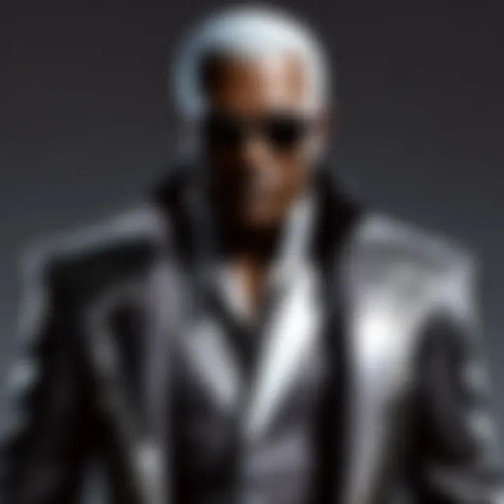 Morpheus costume displayed in a dramatic setting, emphasizing its ethereal design elements.