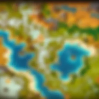 TBC Realm Map Overview A vibrant representation of a TBC realm map showcasing diverse regions and player hotspots
