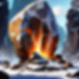A mystical representation of Spirit Rock in a fantasy landscape