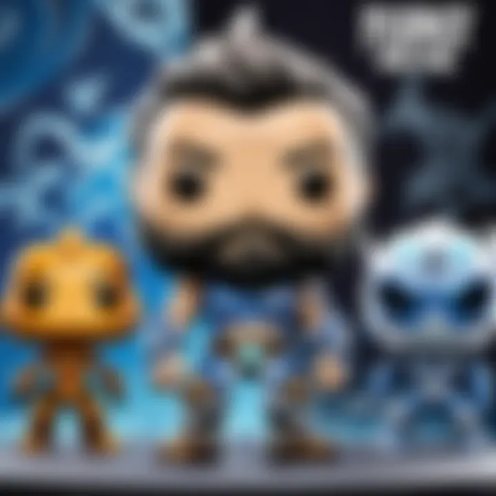 A vibrant display of exclusive Blizzard Funko Pops at a convention.