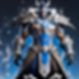 A detailed view of a unique outfit from a popular Blizzard game, showcasing intricate design elements.