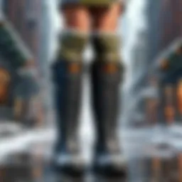 Elegant Black Amazon Hunter Boots in Urban Setting