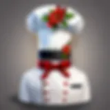 Elegant chef hat with floral embellishments