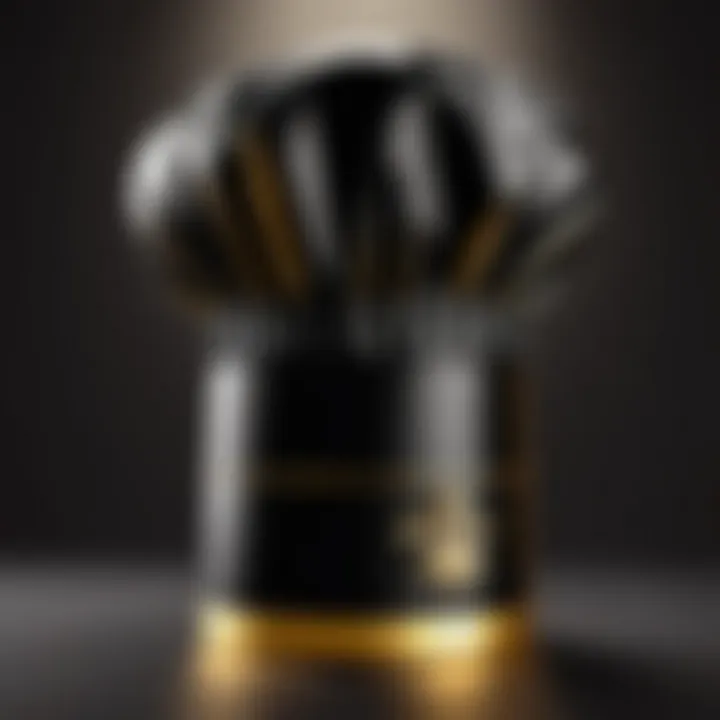 Sleek and modern chef hat in black and gold