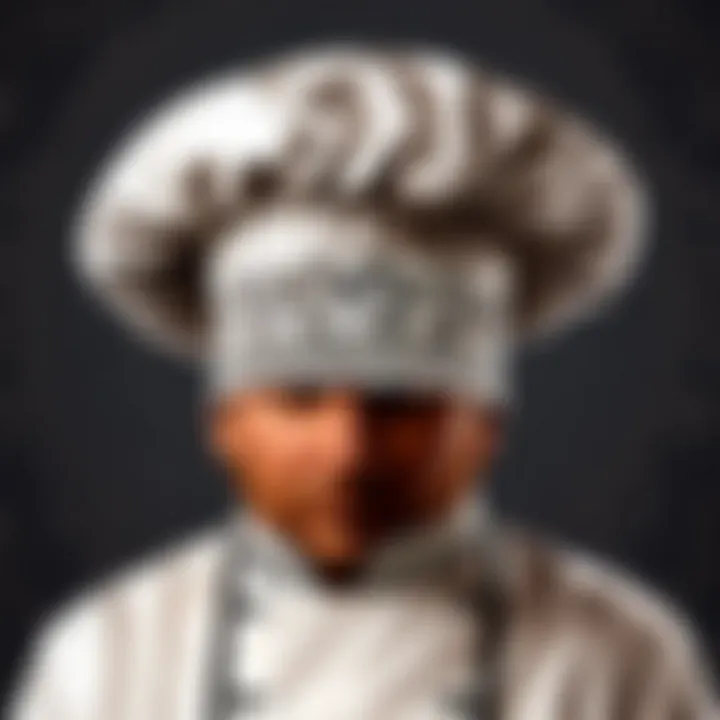 Vintage-inspired chef hat with intricate lace details