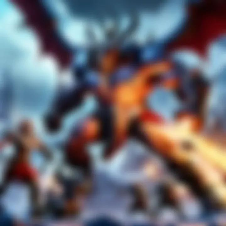Epic Battle Scene in MMO RPG Game
