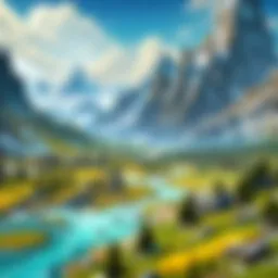 A stunning landscape from the World of Warcraft universe showcasing diverse terrains.