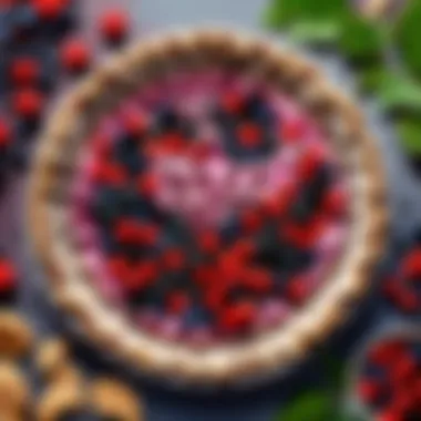 Exquisite elder berry pie crust being delicately shaped