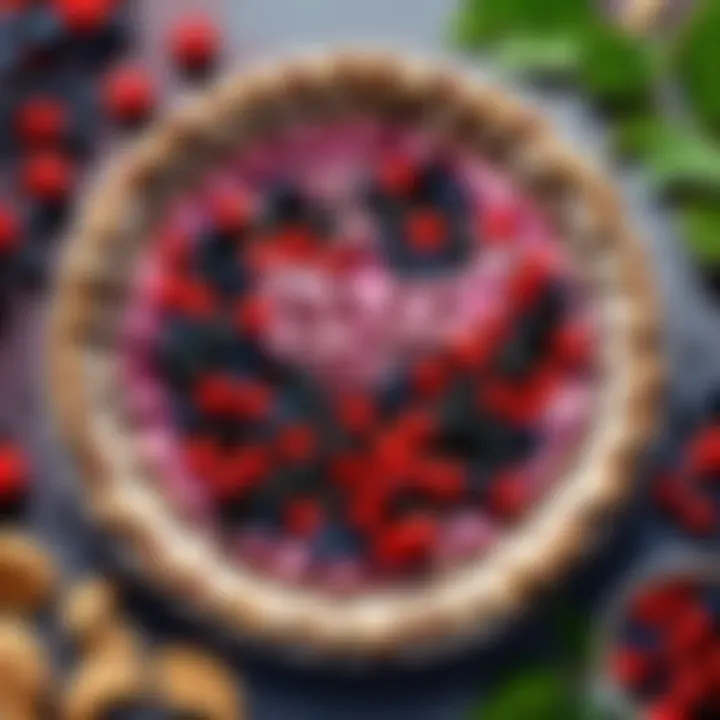 Exquisite elder berry pie crust being delicately shaped