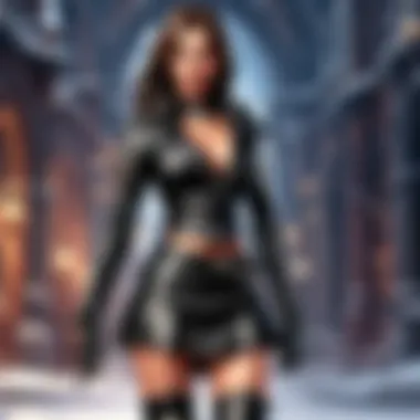 Effortless Elegance in Leather Skirt Ensemble Chic Leather Skirt Paired with Stylish Boots