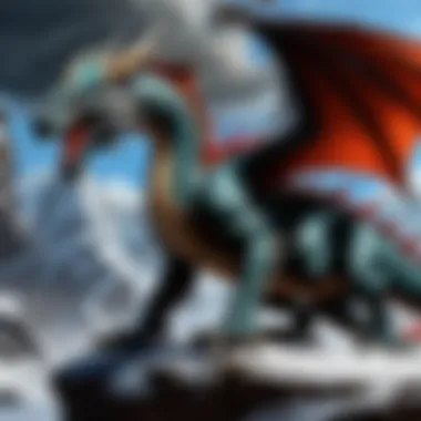 Ancient scrolls depicting various cultural interpretations of dragons