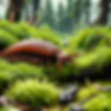 Majestic Giant Centipede Meandering Through Lush Moss Giant Centipede Crawling on Moss