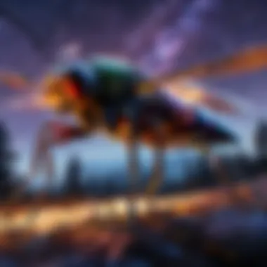 Mesmerizing Firefly Illuminating the Twilight Sky Glowing Firefly in Twilight