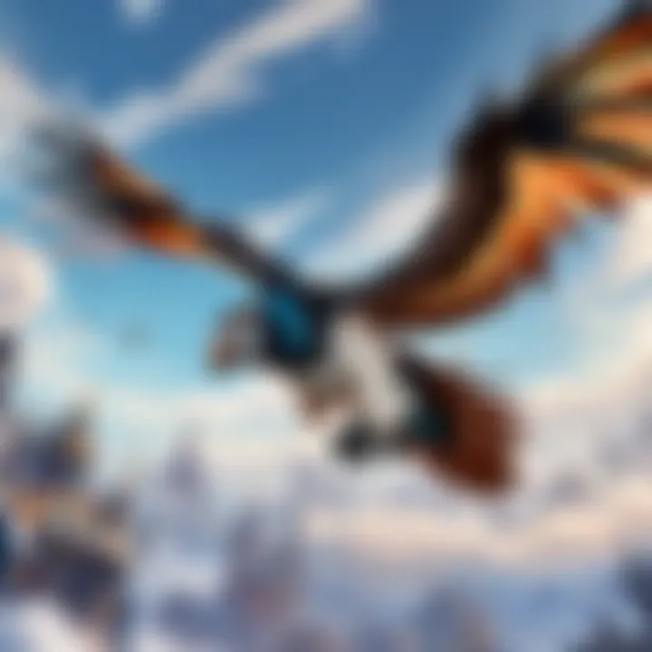 Player soaring through the skies of Shadowlands