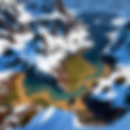 An intricate map showcasing the Hunter Top's terrain and key locations in the game