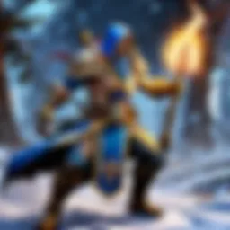 A powerful mage casting a spell in a mystical environment