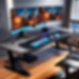 Innovative dual monitor gaming desk design