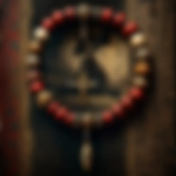 Intricate details of culturally significant prayer beads