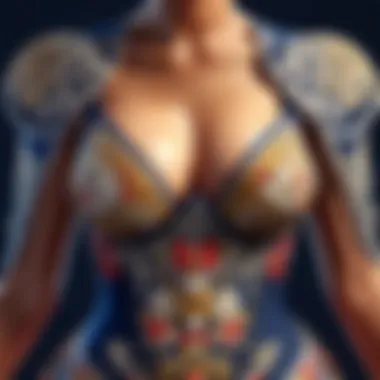 Exquisite Embroidery on Titties Dress Intricate embroidery detail on a titties dress