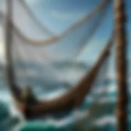 A mesmerizing depiction of intricate fisher net weaving