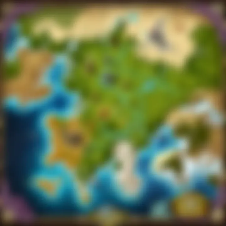 Intricate map showcasing the realms affected by the Legion invasion