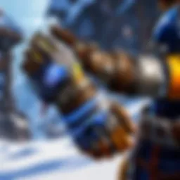 Close-up of lightning gear gloves enhancing gameplay