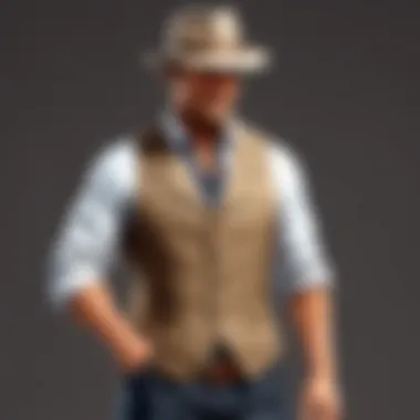 Linen vest styled with a classic fedora hat and vintage watch