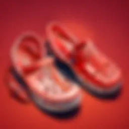 Fashion-forward lobster crocs design in red