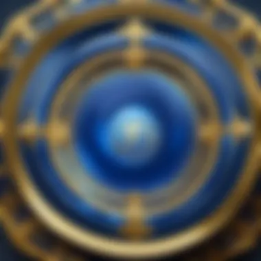 Luxurious Blue and Gold Plate Set with Gilded Edges