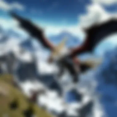 Mystical FFxiv new mount soaring through the clouds