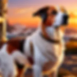 Majestic hound gazing into the sunset