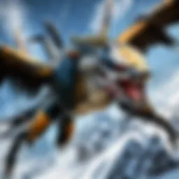 Majestic raptor soaring above the prey