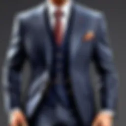An elegant tailored suit displayed on a mannequin