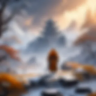 Misty Temple Ruins at Dawn
