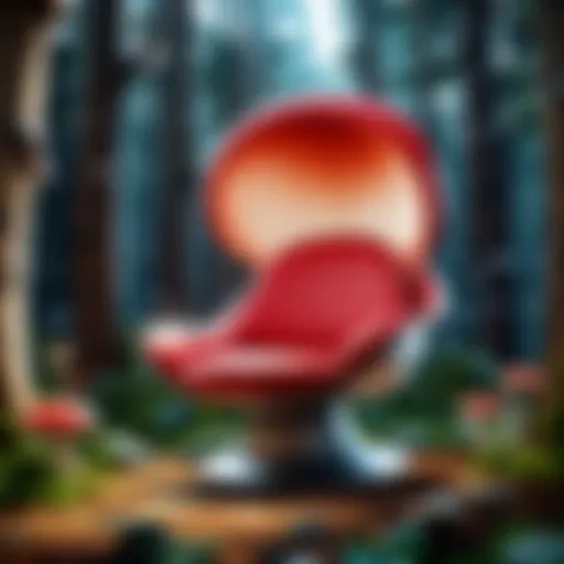 Elegant and modern mushroom chair in a stylish living room
