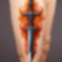 Ornate paladin sword tattoo design