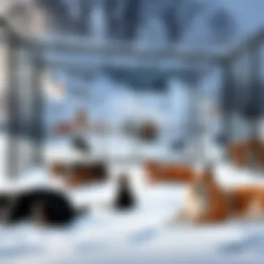 Tranquil Scene of Pets Relaxing in Safe Enclosure Pets Comfortably Resting in Secure Cage