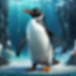 A penguin enjoying a swim in crystal-clear waters