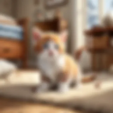 Small kitten resting comfortably in a cozy flea-free environment