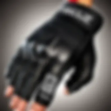 Sleek Design and Quality Stitching of Rogue Fitness Gloves Rogue Fitness gloves showcasing their sleek design and quality stitching.